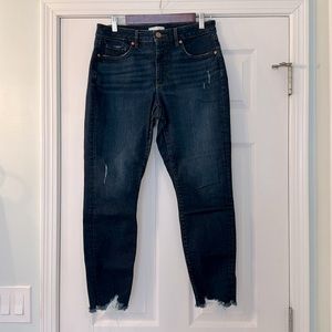 LOFT Dark Distressed Jeans | Curvy Skinny | Size 8 or 29
